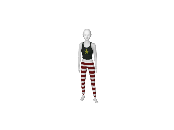 Avatar Red and White Striped Leggings