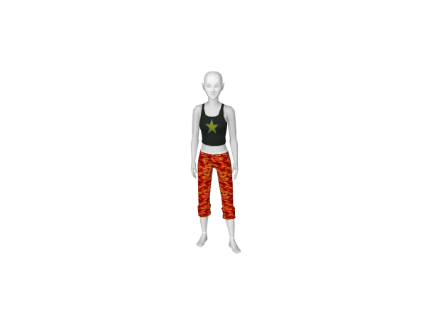 Avatar Orange and Red Camo Jeans