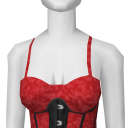 Avatar Red Pattern With Black Halter Top