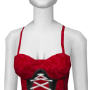 Avatar Red Laced Halter With Black Accents