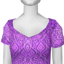 Avatar Short Sleeve A-Line Dress in Purple