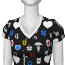Avatar Black Pattern Medical Scrubs Shirt