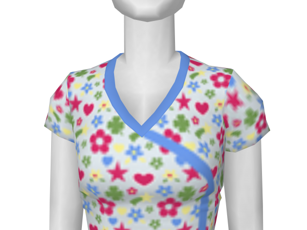 Avatar White Pattern Medical Scrubs Shirt