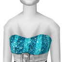 Avatar Sparkly Turquoise Strapless Empire Waist Dress