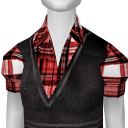 Avatar Red and White Plaid Half-vest Top