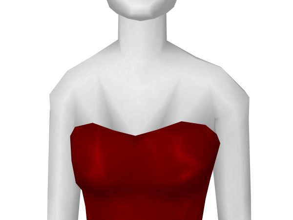 Avatar Strapless Red Velvet Black-belted Dress