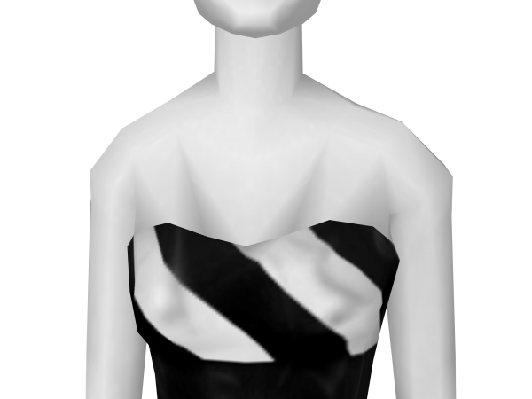 Avatar Black & White Striped Strapless Dress