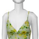 Avatar Green & Yellow Spring Flower Spaghetti Strap Dress