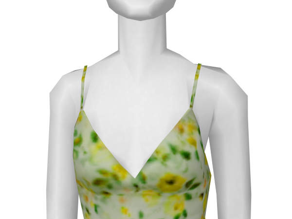 Avatar Green & Yellow Spring Flower Spaghetti Strap Dress