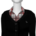 Avatar Plaid Blouse with Black Sweater