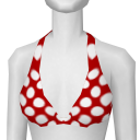 Avatar Red with White Polka Dot Bikini Top