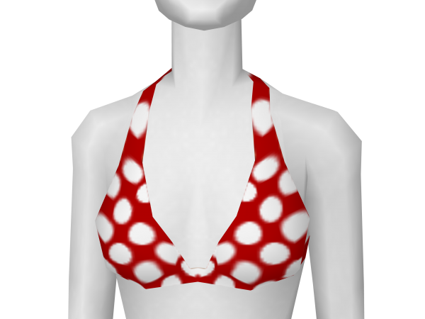 Avatar Red with White Polka Dot Bikini Top