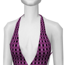 Avatar Light Purple Plaid Swimsuit Top