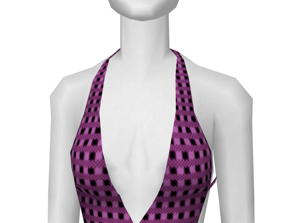 Avatar Light Purple Plaid Swimsuit Top