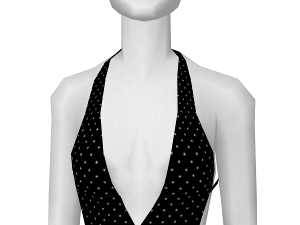 Avatar Black Swimsuit with White Mini Dots top