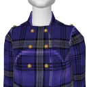 Avatar Blue Plaid Pea Coat with Gold Buttons