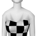 Avatar Checkered Strapless Empire Waist Dress
