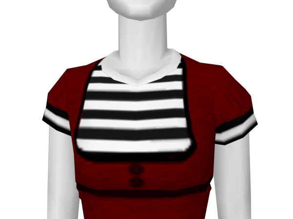 Avatar Red dress with stripped undershirt