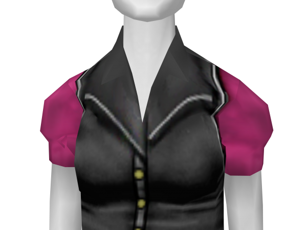 Avatar Puffy Pink Shirt with Black Leather Vest