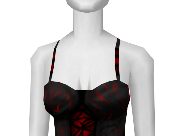 Avatar Black with Red Hearts Bustier