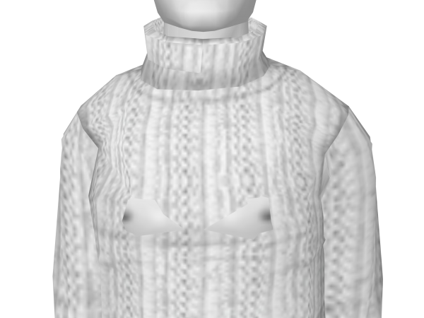 Avatar White Cable Turtleneck Sweater