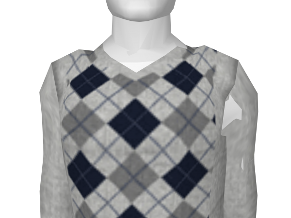Avatar Gray Argyle Vneck Sweater