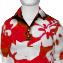 Avatar Red & White Island Flowered Polo