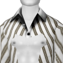 Avatar White Diagonal Stripe Button-up Shirt