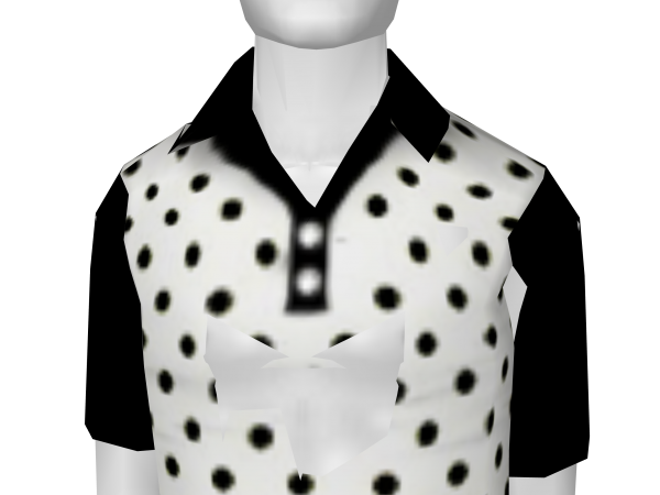 Avatar White and Black Polka Dots PoloShirt