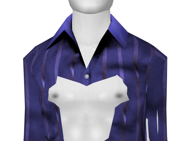 Avatar Satin Blue Stripe Dress Shirt
