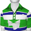 Avatar Green White Stripe Polo