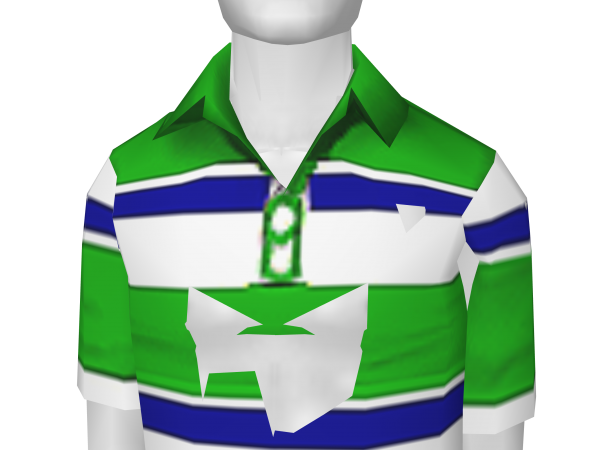 Avatar Green White Stripe Polo