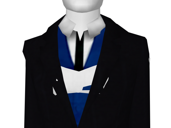 Avatar Black Suit with Royal Blue Vest