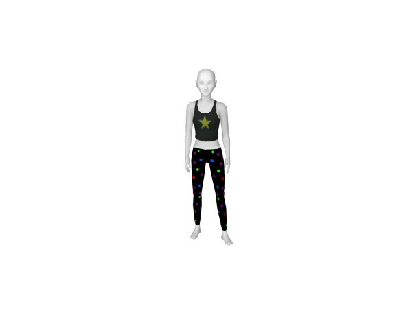 Avatar Black and polka dotted leggings