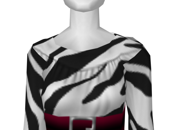 Avatar Zebra print a-line dress with red belt