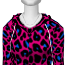 Avatar Pink and blue leopard print hoodie