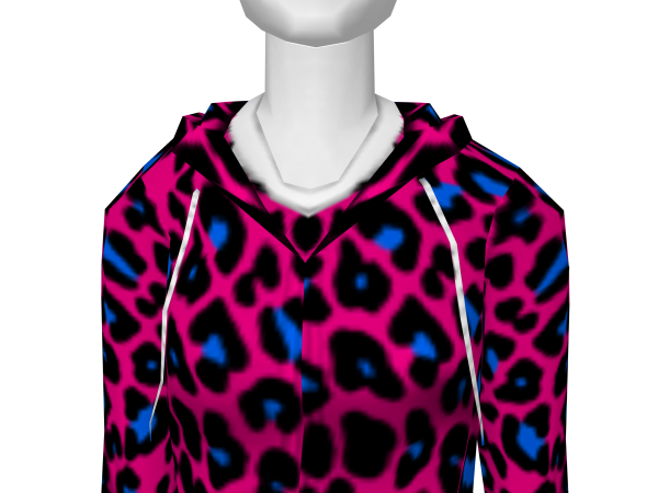 Avatar Pink and blue leopard print hoodie