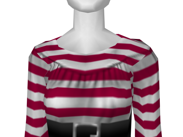 Avatar Red and white striped belted a-line dress