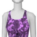 Avatar Purple and white sponged top with flower