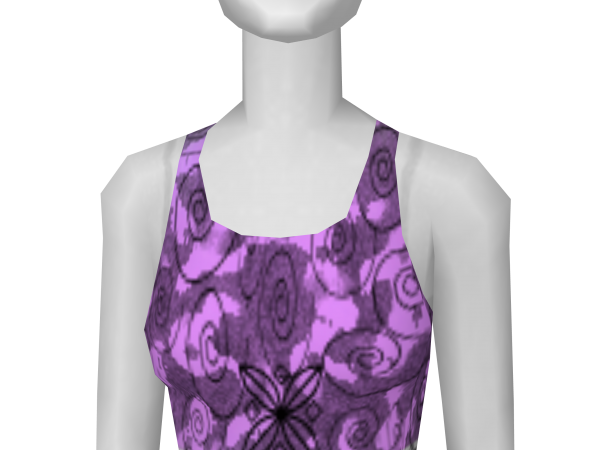 Avatar Purple and white sponged top with flower