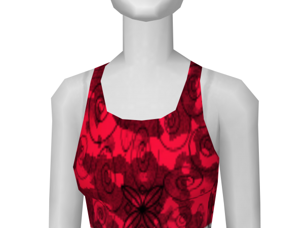 Avatar Red and white sponged top with flower
