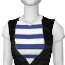 Avatar Rocker vest with navy blue striped t-shirt