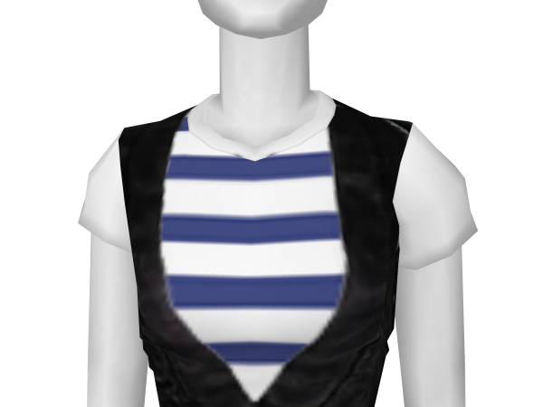 Avatar Rocker vest with navy blue striped t-shirt