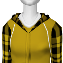 Avatar Mustard yellow plaid zip up hoodie