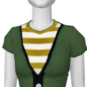 Avatar Green buttonup v-neck sweater