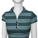 Avatar Teal duotone striped fitted polo