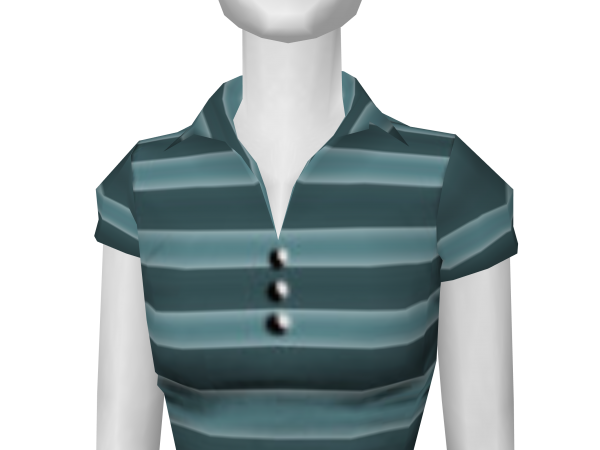 Avatar Teal duotone striped fitted polo