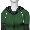 Avatar Green tee over plaid hoodie