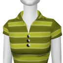 Avatar Pea green duotone striped fitted polo