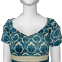 Avatar Blue velvet cap sleeved dress